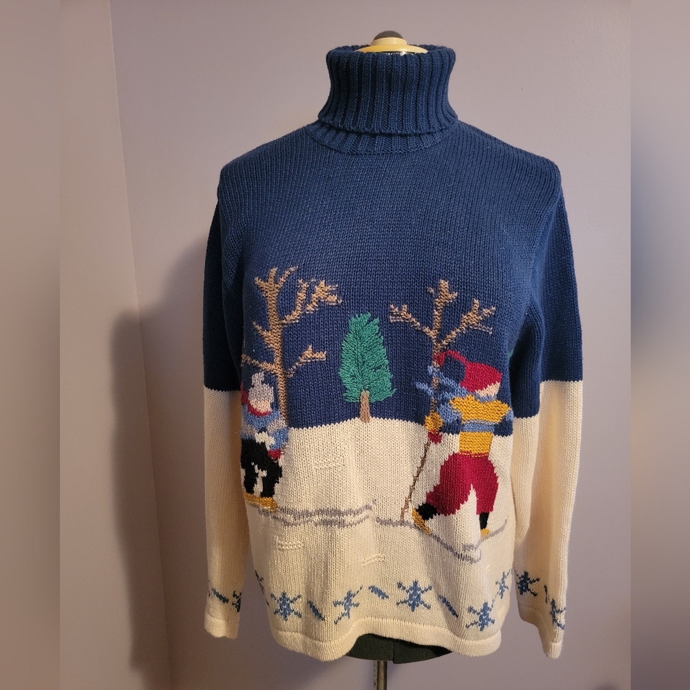 Coldwater Creek Turtleneck Christmas Sweater